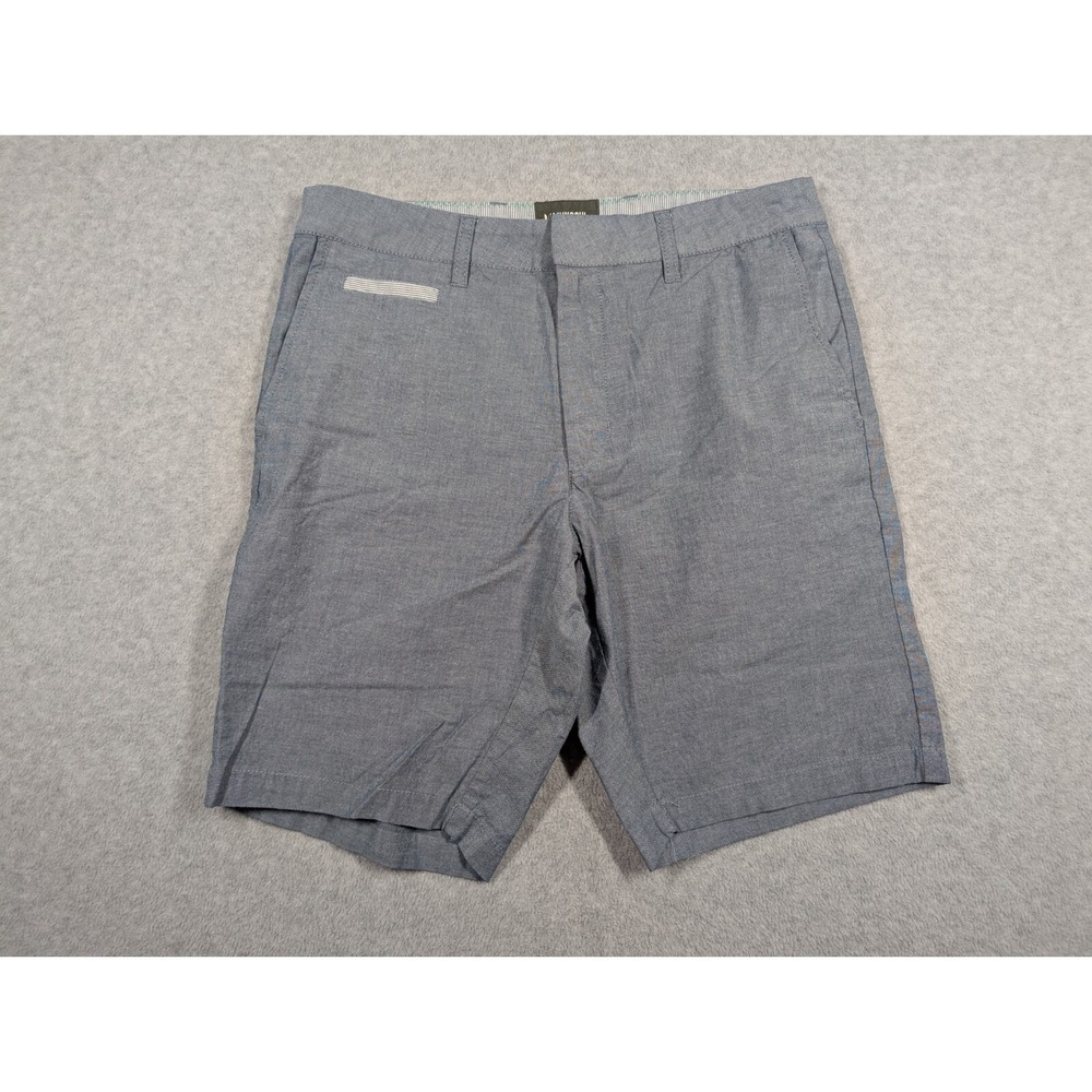 Linksoul‎ Men Shorts 33x9 Gray Chino Flat Front Performance Golf Tab Closure